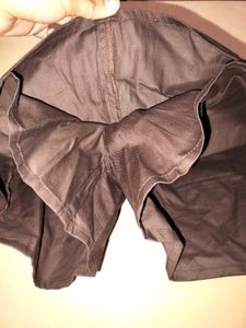 Newme Dark Brown Solid Double Pocket Skirt (SKORT)