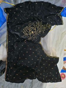 Black Velvet Lehenga Embellished Design