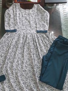 BEAUTIFUL SUIT SET OF FROCK WITH PLAZZO