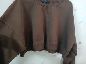 Brown Cropped Sweatshirt
