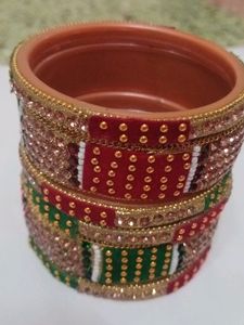 Velvet Beautiful Bangles...Green And Maroon...