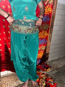 Teal Embroidered Salwar Kameez