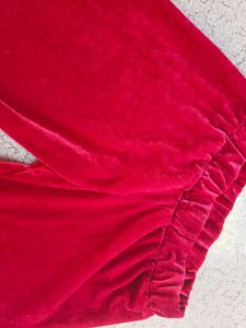 Red Velour Rhinestone Hoodie