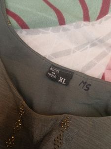 ready made choli and skirt with shrug (dark grey)
