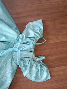 Shiny gorgeous blue party wear dress for girls of