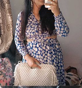 Blue  Both Side  Cut Maxi 👗 Dress