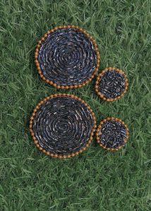 Beaded Statement Earrings Black And Golden