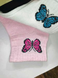 Butterfly Ankle Socks - Pack of 3 M 18 cm