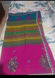 Combo Of 3 Embroidered Saree With Blouse