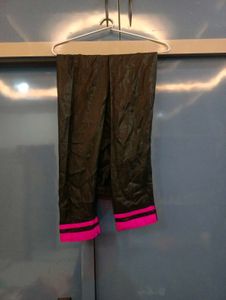 Elegant Pink &amp; Black Anarkali Dress