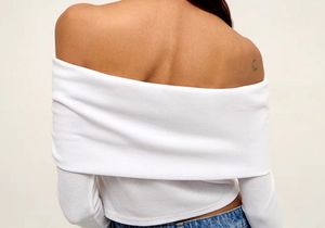 Off-Shoulder Long Sleeve Top🦢🤍