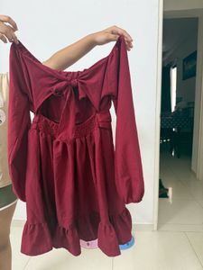 Maroon Flared One Piece