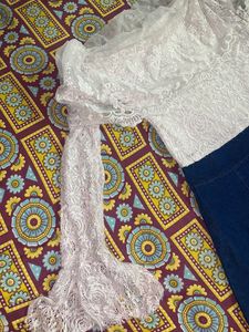 Off Shoulder Denim Party Wear Dress