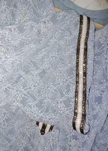 Elegant Light Blue Embroidered Gown