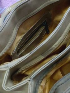 FOSTELO Beige Satchel Handbag