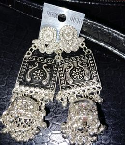 Black Silver Color Jhumki