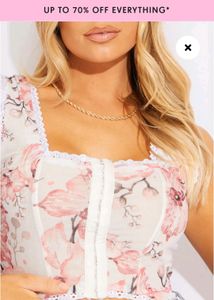 Preetylittlething Lace Trim Corset Crop Top