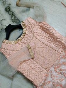 Peach Floral Print Dress