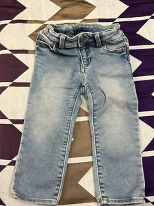 Toddler Light Wash Elastic Waist Jeans