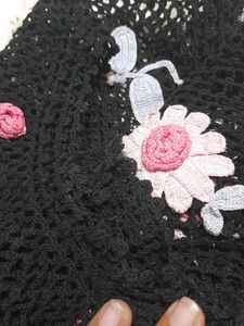 Black Floral Crochet Top