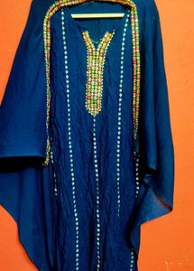 Embroidered Navy Kaftan