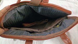 Brown Leather Office Laptop Side Bag