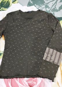 Crayon Green Full Sleeve Top For Girls