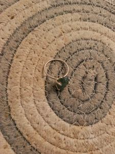 natural aqua marine stone 925 Silver  Ring