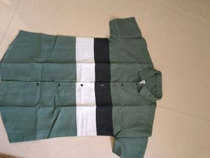 Half Cotton Green Shirt