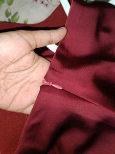Burgundy Midi Skirt
