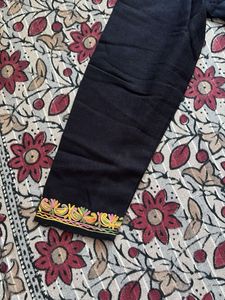Elegant Embroidered Black Kashmiri Kurta