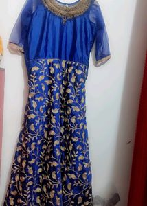Navy Blue Party Wear Long Gown