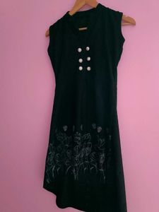 Black Mid Slit Dress