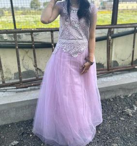 Elegant Lavender Embellished Gown