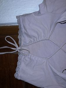 Lavender Lace Trim Crop Open Back Top