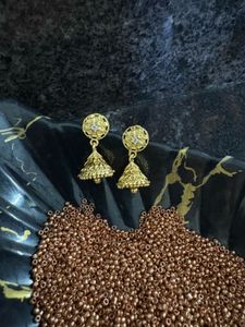 Gold Jhumka Earrings
