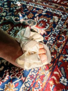 cute white Bow Detail Ankle Strap Sandals /heel