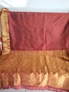 Maroon &amp; Gold Sari