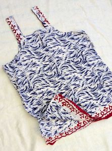 Patterned Sleeveless Kurti top