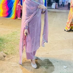 Elegant pink traouser kurta set