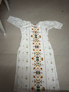 White Printed Kurti