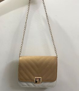 Beige And White Shoulder/Sling Bag