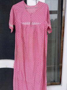 Pink Cotton Nighty