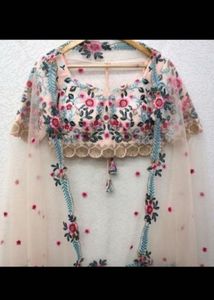 Floral Embroidered Blouse Unstitched With Dupatta