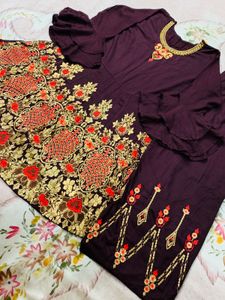 Elegant Embroidered Frock Set
