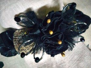 Black Floral Hair Clip