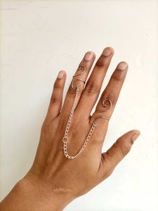 Punk Style Rings With Chain