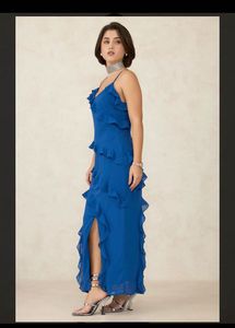 Ruffle Blue Maxi Dress