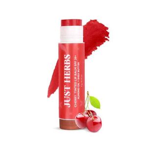 new Just Herbs cherry tinted lip balm spf