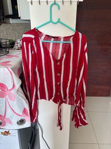 Striped Button-Down Top